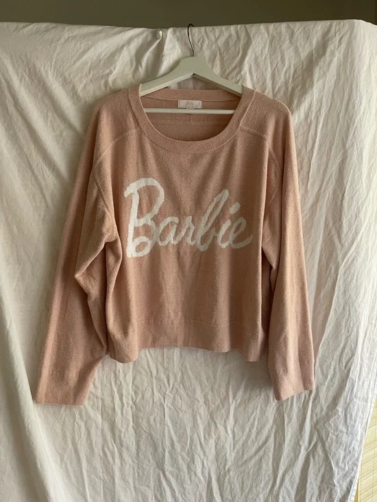 Barefoot Dreams CozyChic Barbie Pullover luxury loungewear coquette Size XL - Picture 2 of 13